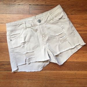 Khaki denim shorts